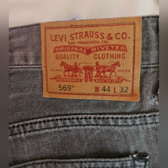 💙Levi’s 569 Loose Straight Jeans Mens 44x32 Wide Leg, Gray 💛💙 - Picture 6 of 7